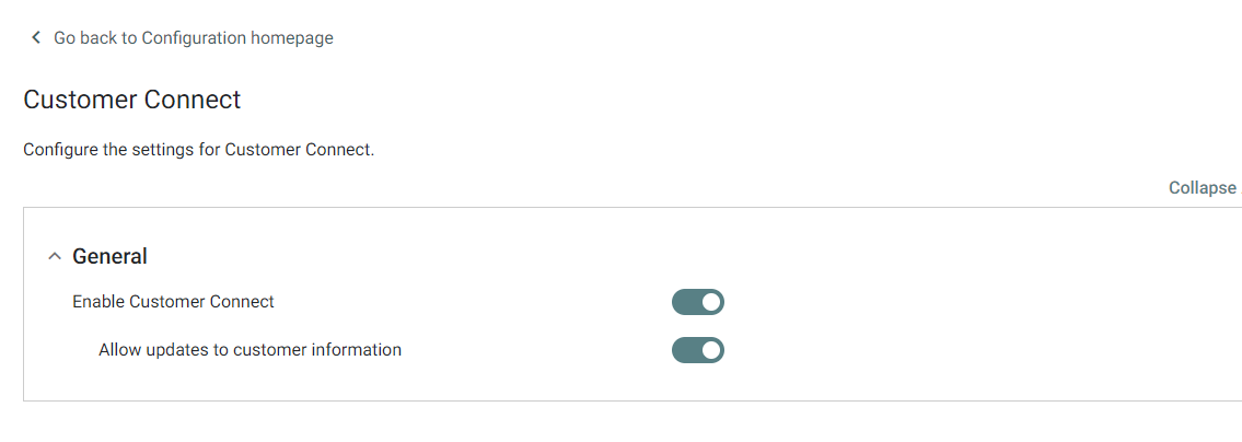 Configuring Customer Connect