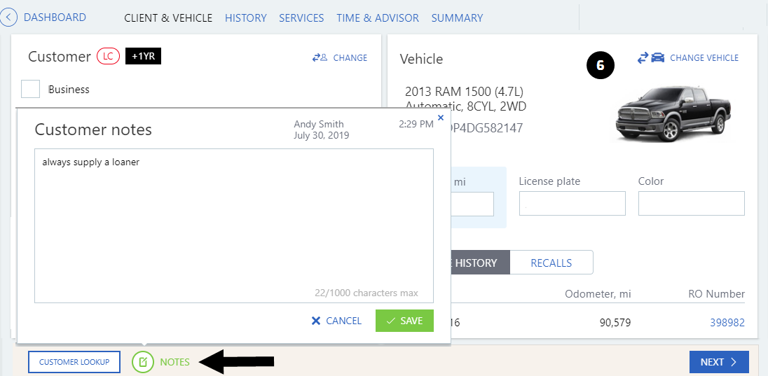 Customer Notes enhancement